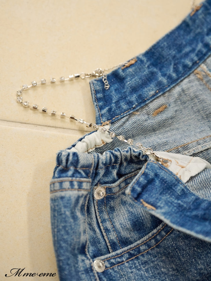 【SALE】Waist cut straight denim (eme10315)