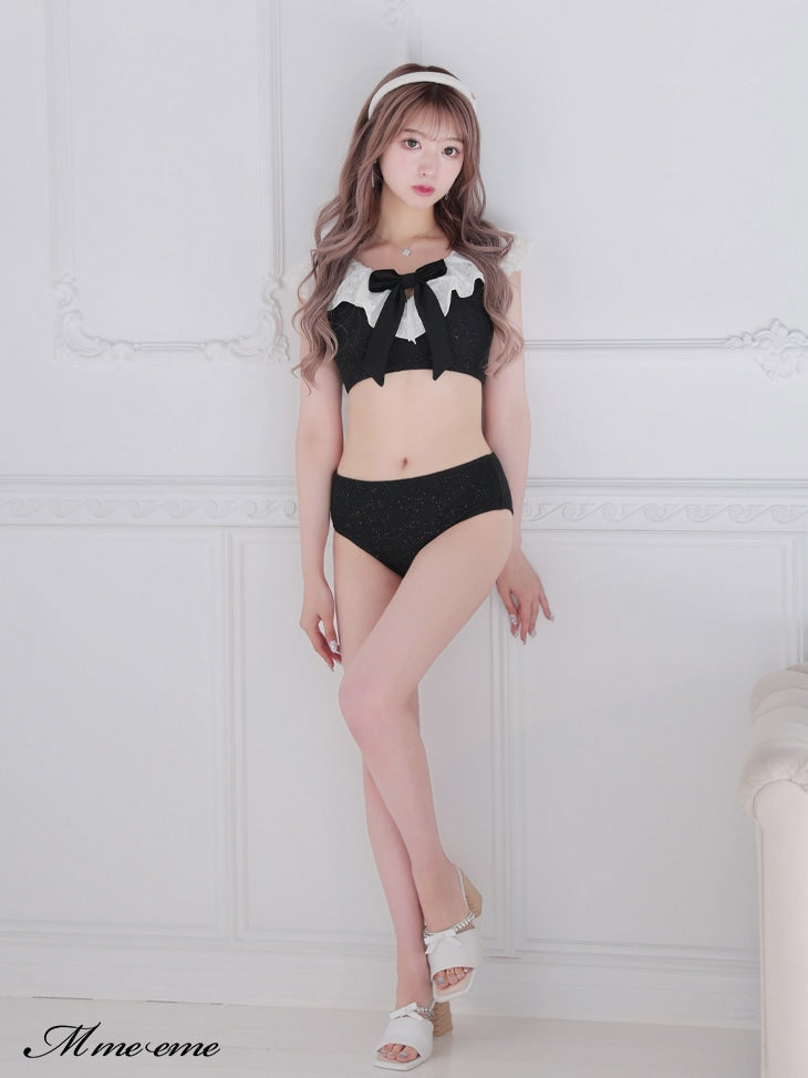【SALE】Ribbon × glitter lace swimwear (eme10408)
