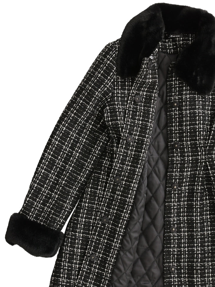 【SALE】Lame tweed fur coat (eme10508)
