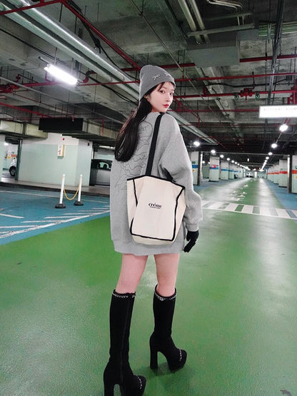 【sale】Back printed sweatshirt dress (eme10336)