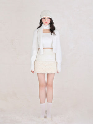 Fake leather docking mini skirt(eme10530)