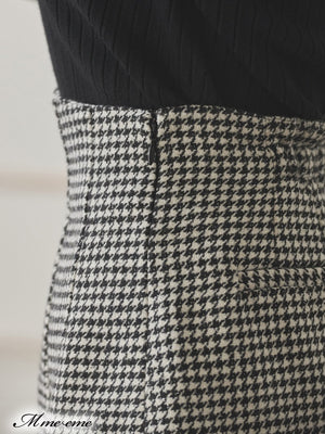 【SALE】Hhigh waist chidori skirt (eme10256)