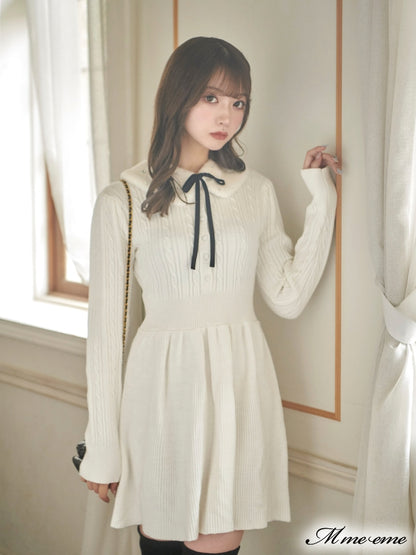 【SALE】Bijou pet flare knit dress (eme10254)