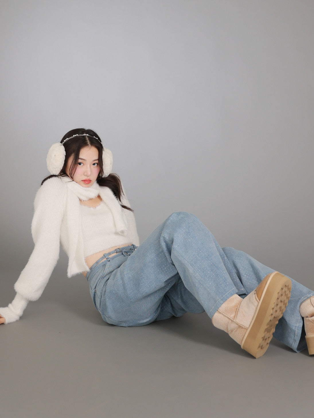 SALE】Waist ribbon lame denim(eme10452) – M me eme