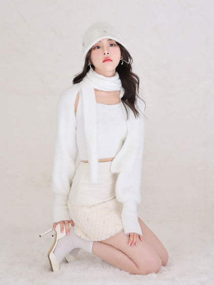 Fake leather docking mini skirt(eme10530)