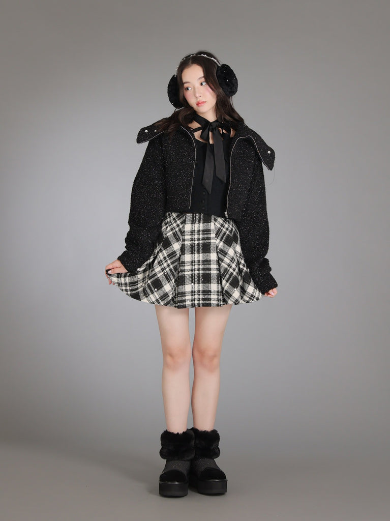 Big collar boa jacket(eme10377)