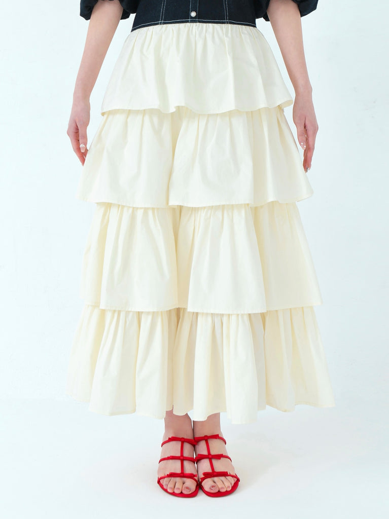 denim docking tiered one piece(eme10389)