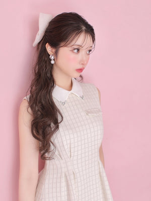 Bijou collar ribbon mini onepiece(eme10518)