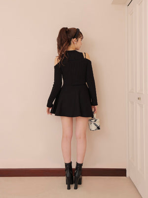 Cable knit layered onepiece(eme10802)