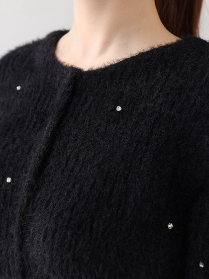 【Pre Order】Bijou fur knit onepiece(eme10603)