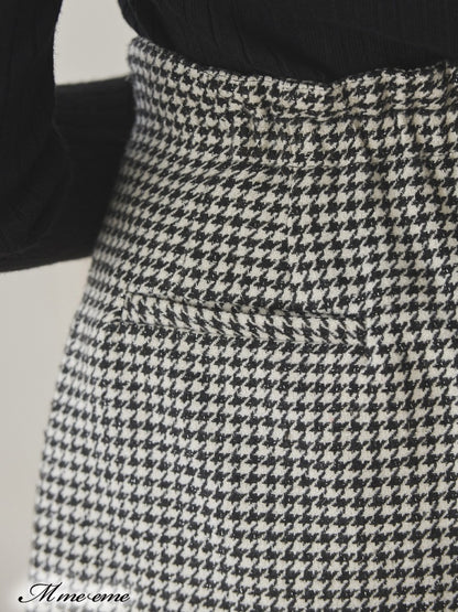 【SALE】Hhigh waist chidori skirt (eme10256)