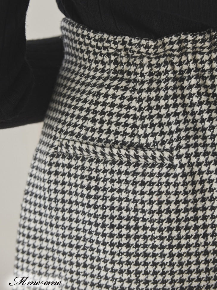 【SALE】Hhigh waist chidori skirt (eme10256)