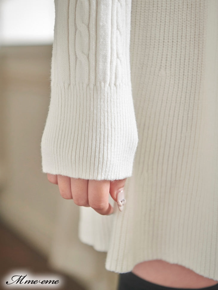 【SALE】Bijou pet flare knit dress (eme10254)