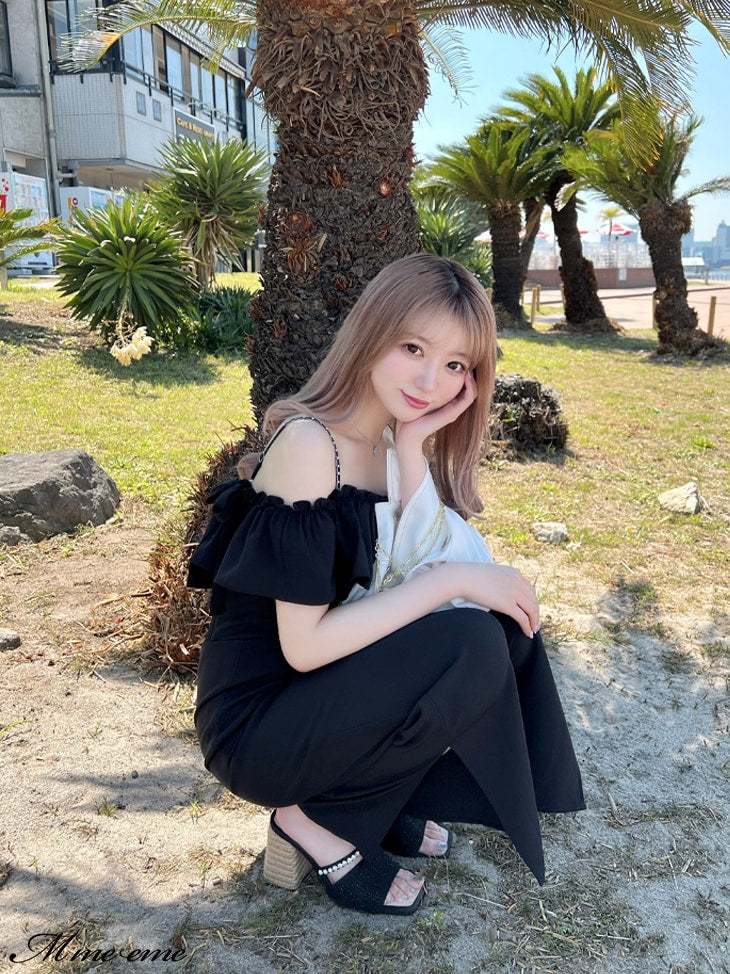 【SALE】Ruffle ribbon combineson (eme10407)