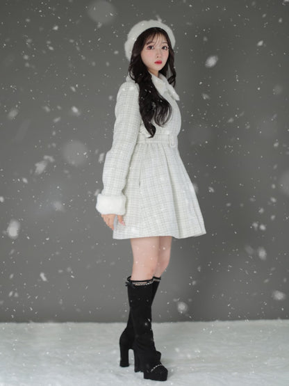 【SALE】Lame tweed fur coat (eme10508)