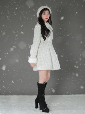 【SALE】Lame tweed fur coat (eme10508)