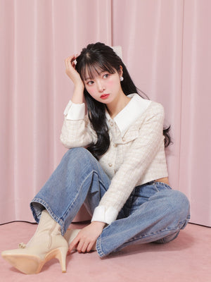 【SALE】Sweet spring tweed jacket (eme10337)