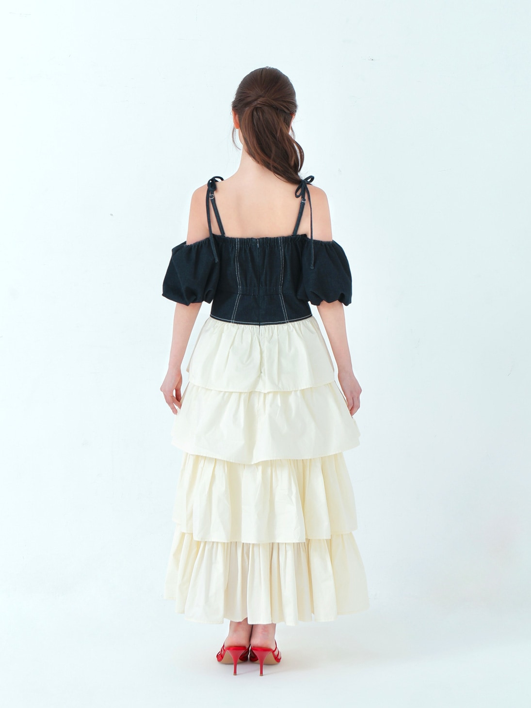denim docking tiered one piece(eme10389) – M me eme