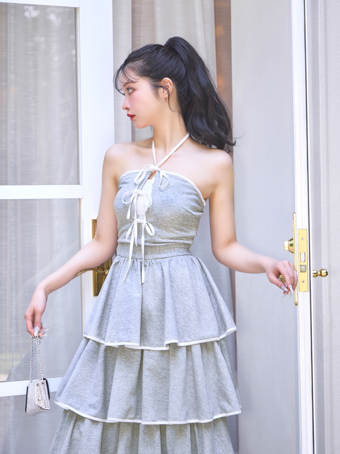 Sweat tiered long onepiece(eme10605)