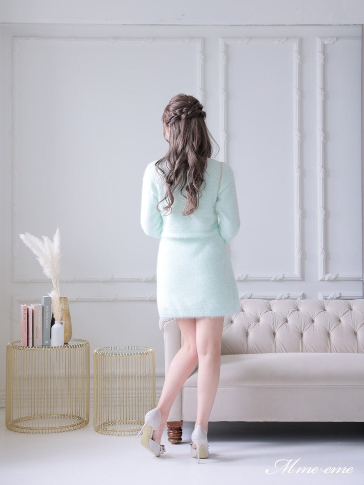 【SALE】Sequin shaggy knit skirt(eme10216)