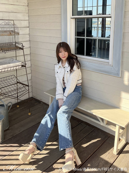 【SALE】Waist cut straight denim (eme10315)