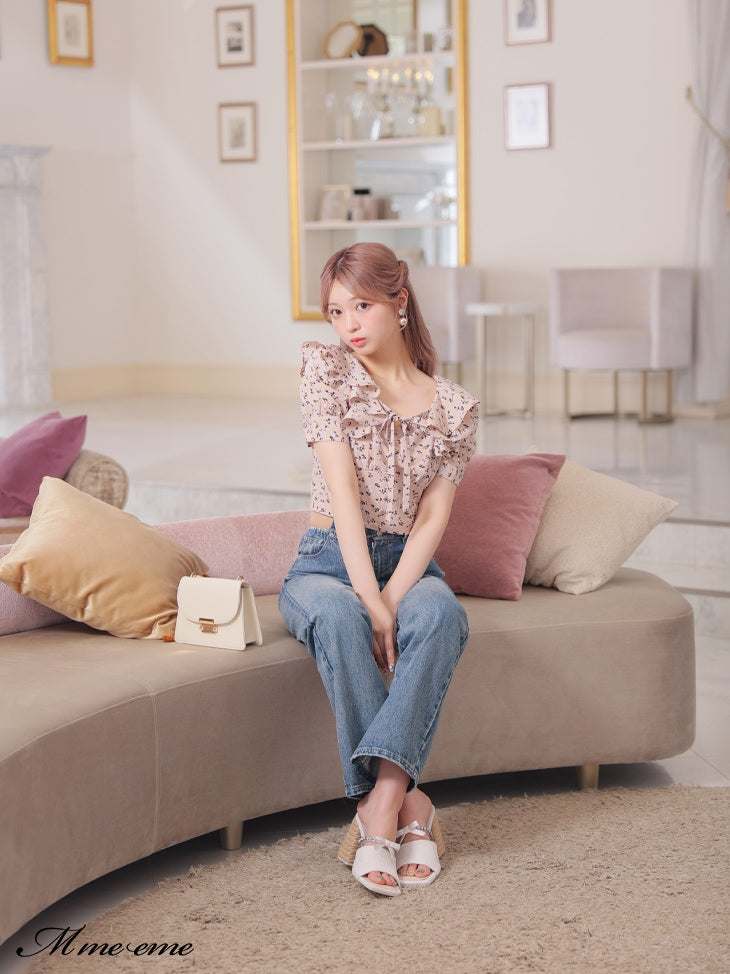 【SALE】Ribbon tweed mule (eme10312)