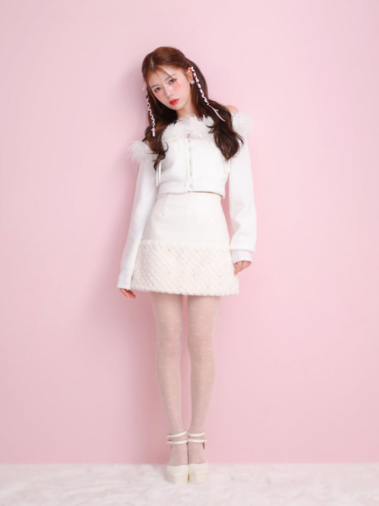 Feather ensemble knit tops(eme10366)