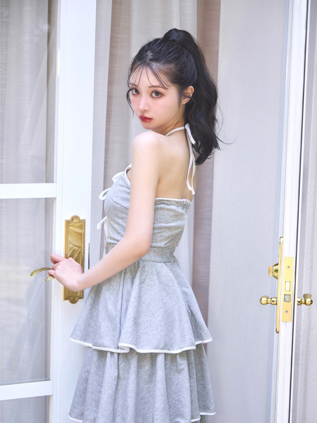 Sweat tiered long onepiece(eme10605)