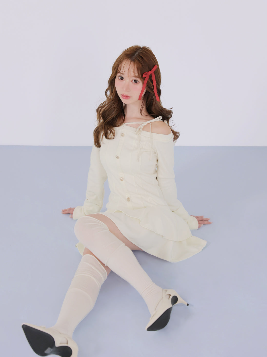 model：162cm　(size：F　color：Ivory）