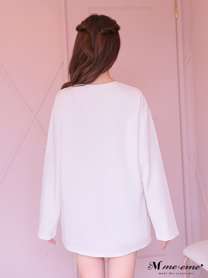 【SALE】Cutest embroidery ron t(eme10102)