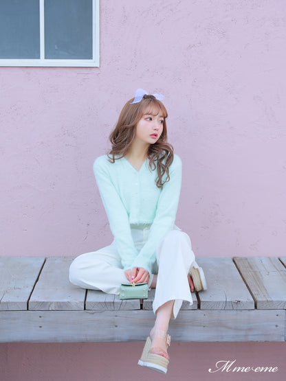 【SALE】Sequin shaggy knit cardigan(eme10213)