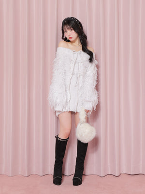 2way fake fur round bag(eme10472)