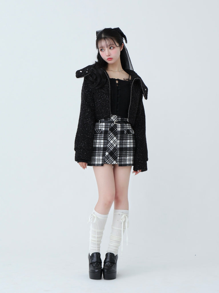 Big collar boa jacket(eme10377)