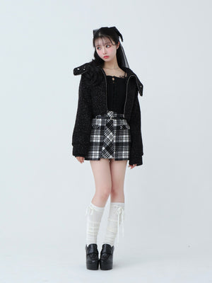 Big collar boa jacket(eme10377)