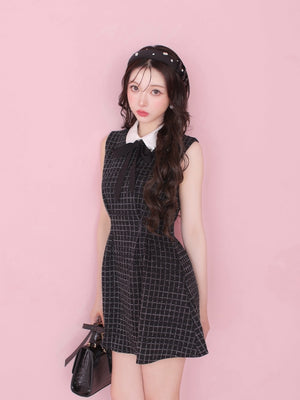 Bijou collar ribbon mini onepiece(eme10518)
