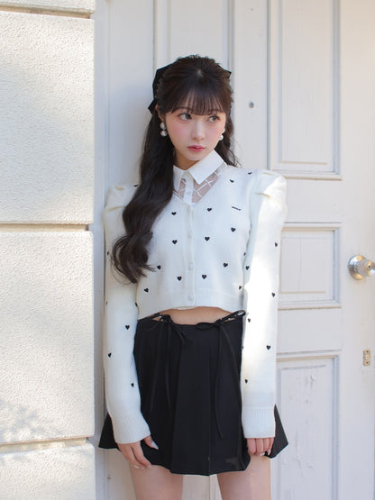 【SALE】Sheer bijou cropped shirt (eme10430)