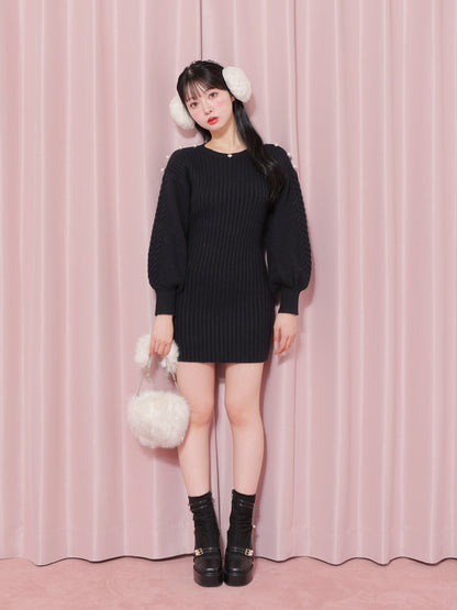 2way fake fur round bag(eme10472)