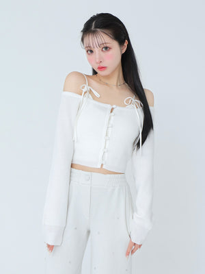 Feather ensemble knit tops(eme10366)