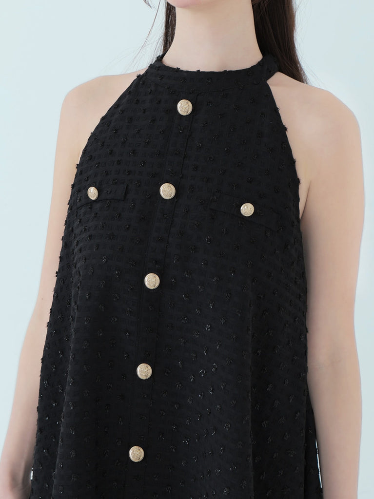 Helter neck ribbon mini onepiece(eme10537)