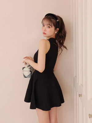 Cable knit layered onepiece(eme10802)