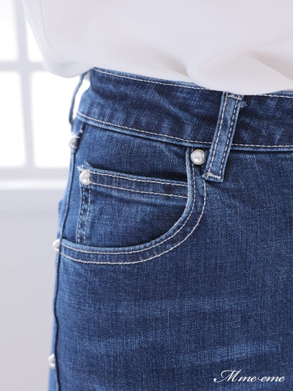 【SALE】Ribbon skinny denim (eme10128)