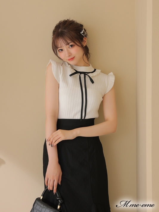 【SALE】Maid-like sleeveless knit (eme10232)