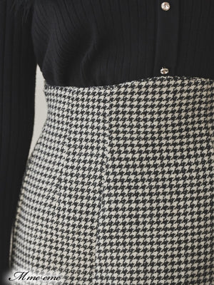 【SALE】Hhigh waist chidori skirt (eme10256)