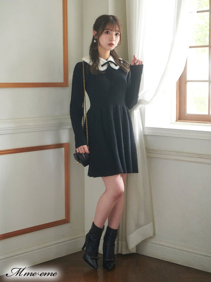 【SALE】Bijou pet flare knit dress (eme10254)