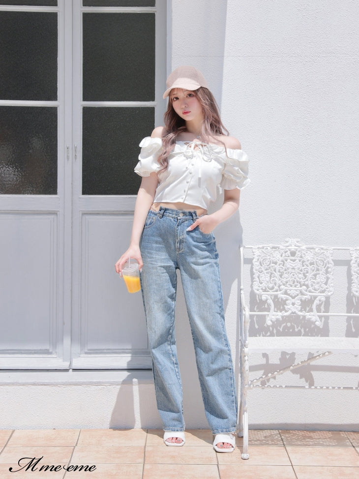 【SALE】Waist cut straight denim (eme10315)