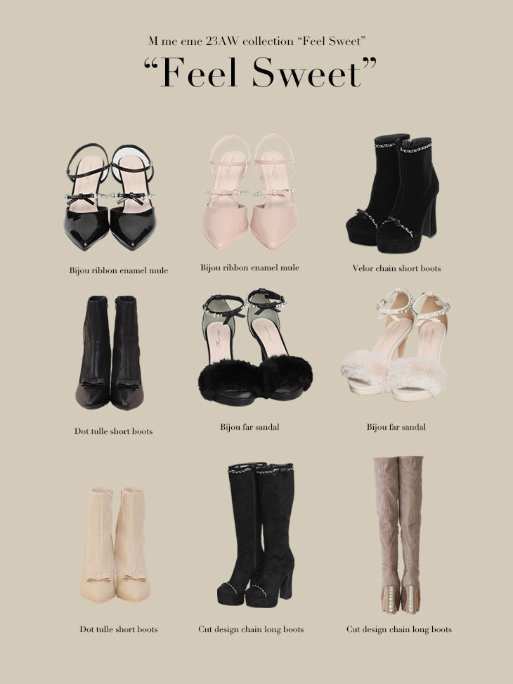 【SALE】Cut design chain long boots (eme10328)