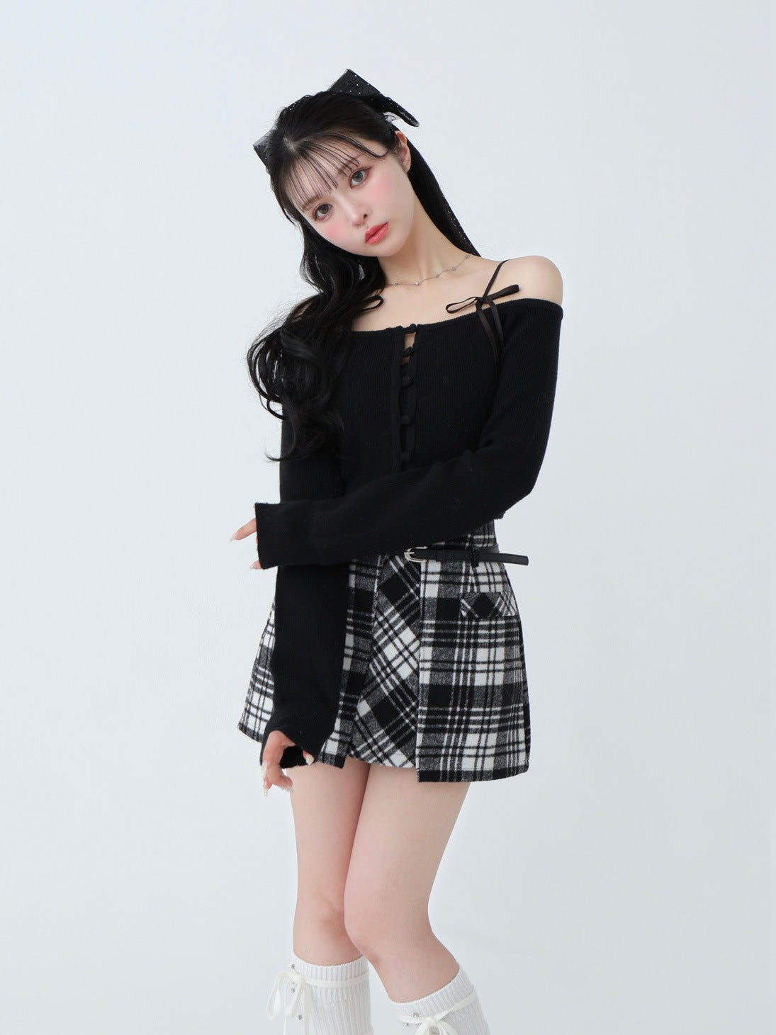 Feather ensemble knit tops(eme10366)