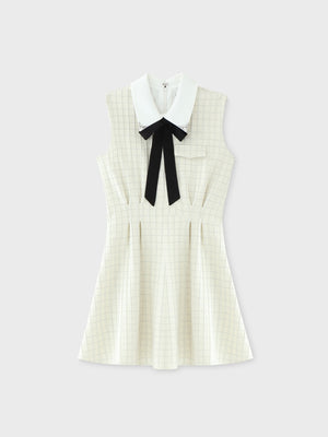 Bijou collar ribbon mini onepiece(eme10518)