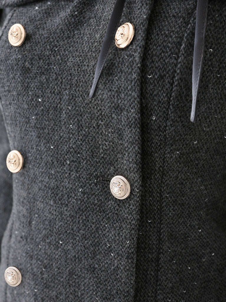 【Pre Order】Wool herringbone tulle onepiece(eme10782)