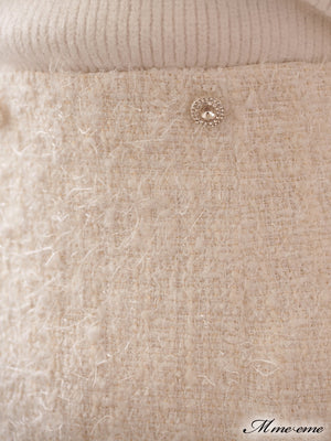 【SALE】High waist lame tweed skirt (eme10283)